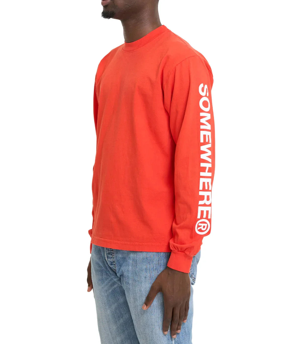 SOMEWHERE Long Sleeve Logo T-Shirt Orange