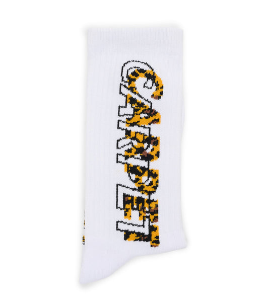 Carpet Company Cheetah Misprint Sock White
