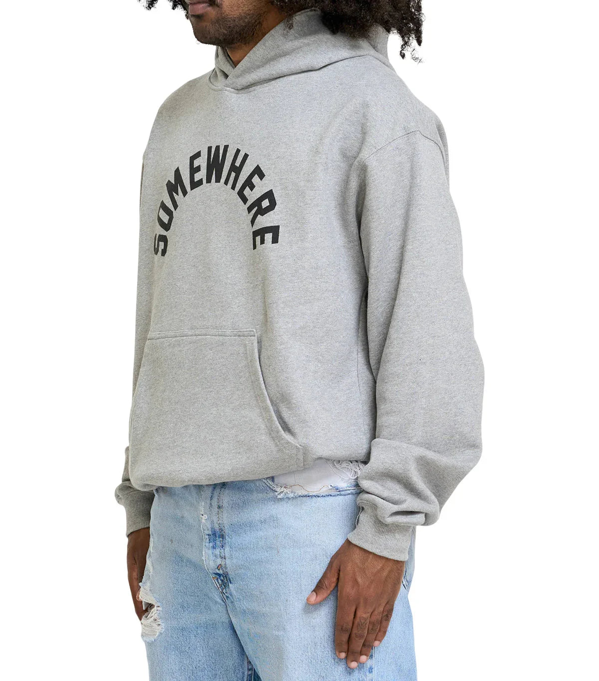 SOMEWHERE Arch Logo Hoodie Heather Grey