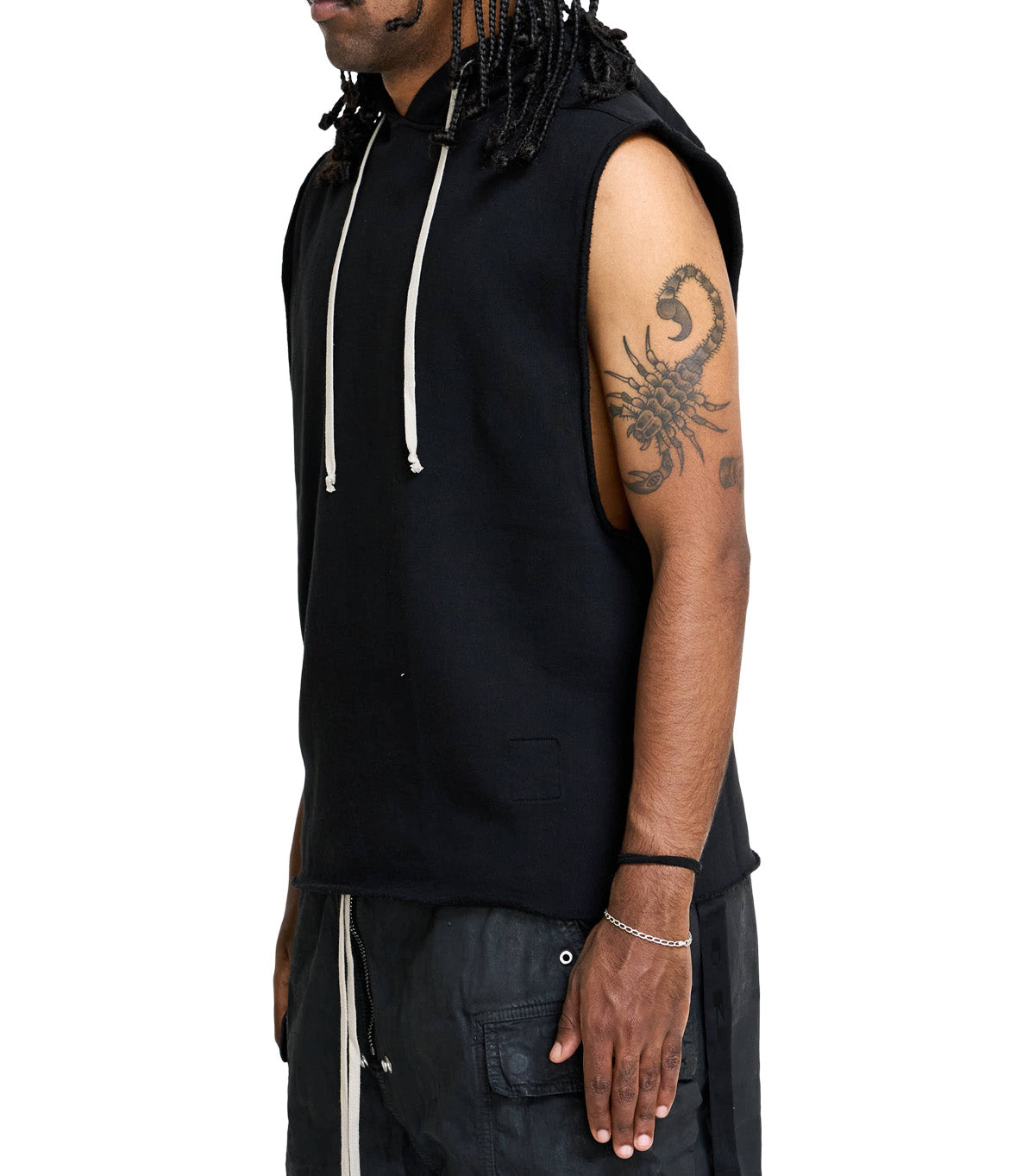 Rick Owens DRKSHDW Top In Felpa Hooded Tunic Black
