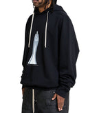 Rick Owens DRKSHDW Felpa Oversized Hoodie Black Milk