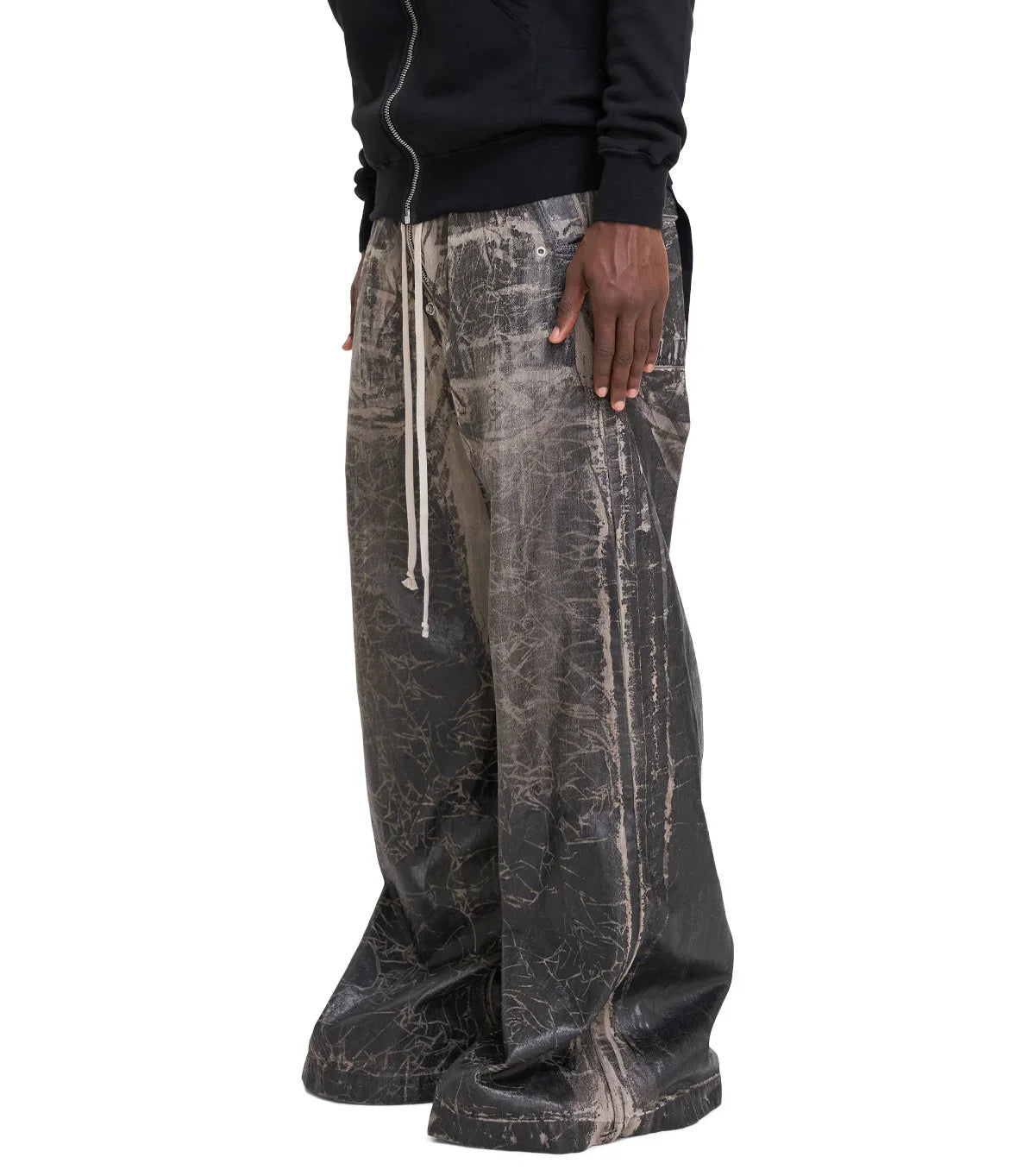 Rick Owens DRKSHDW Geth Belas Black Washed Foil