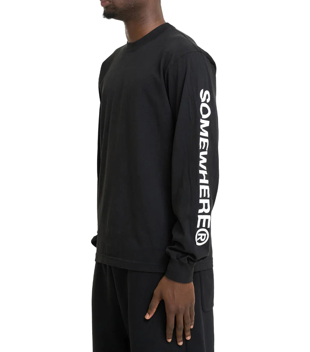 SOMEWHERE Long Sleeve Logo T-Shirt Black