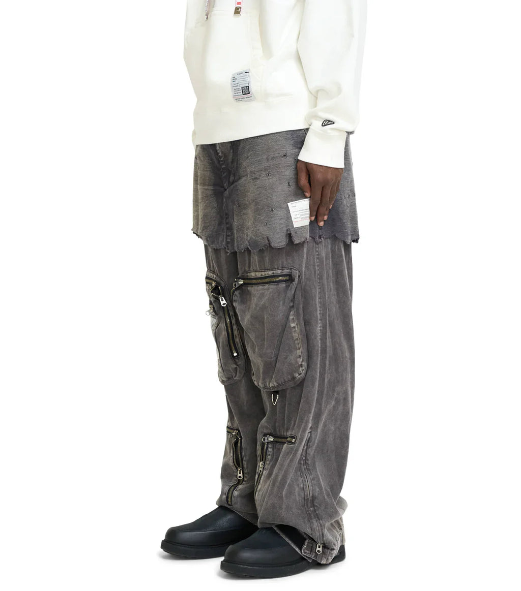 Mihara Yasuhiro Waist Layered Flight Pants Black