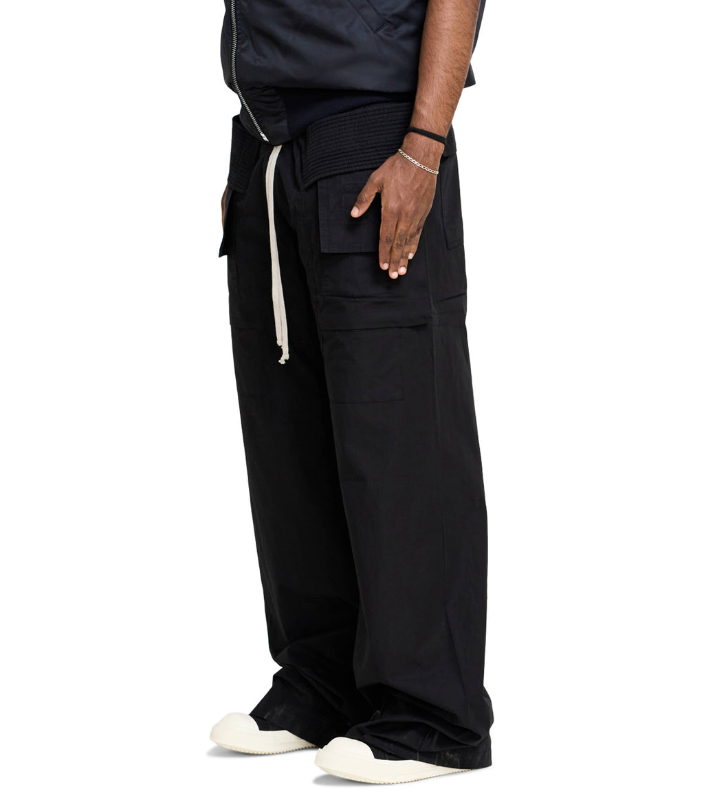 Rick Owens DRKSHDW Pantaloni Creatch Wide Cargo Drawstring Black