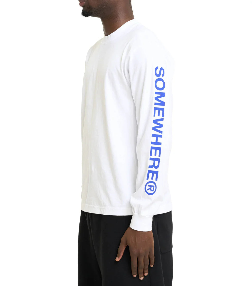 SOMEWHERE Long Sleeve Logo T-Shirt White