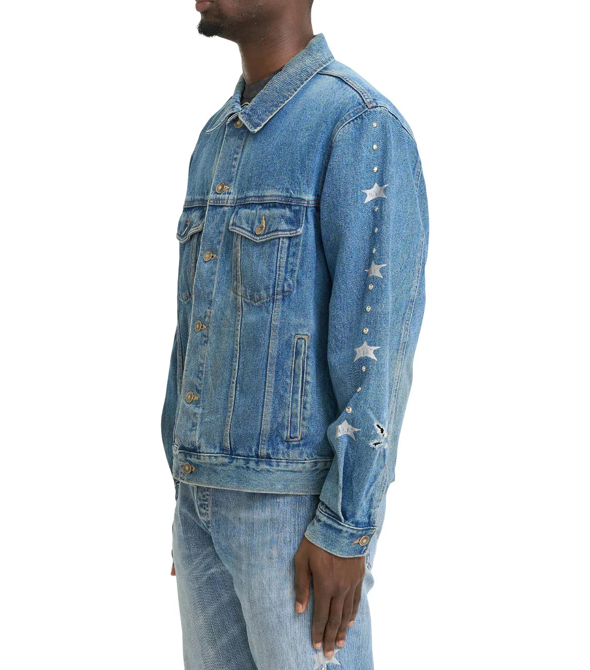 Barriers Denim Studded Jacket Indigo