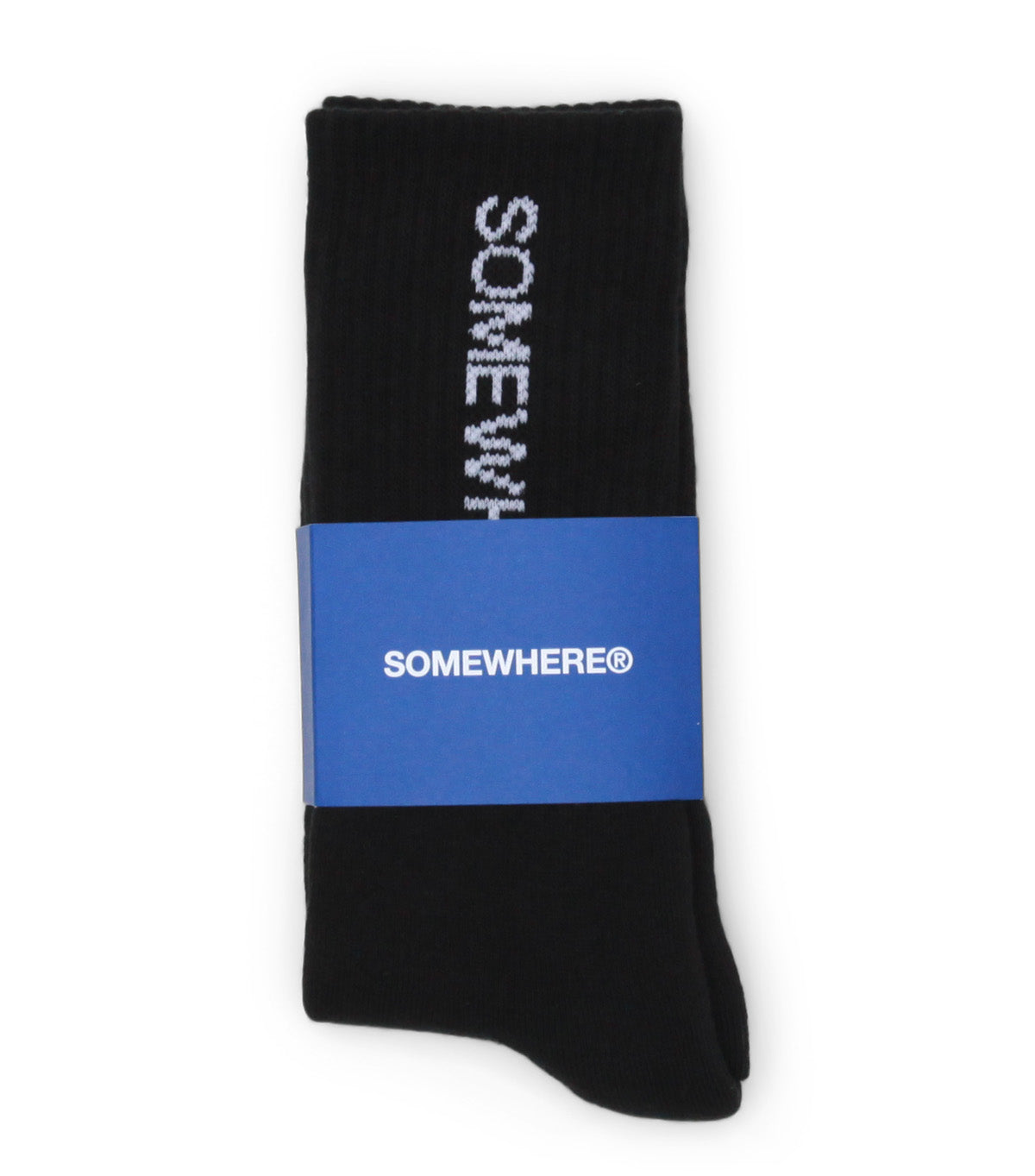 SOMEWHERE Original Crew Socks Black