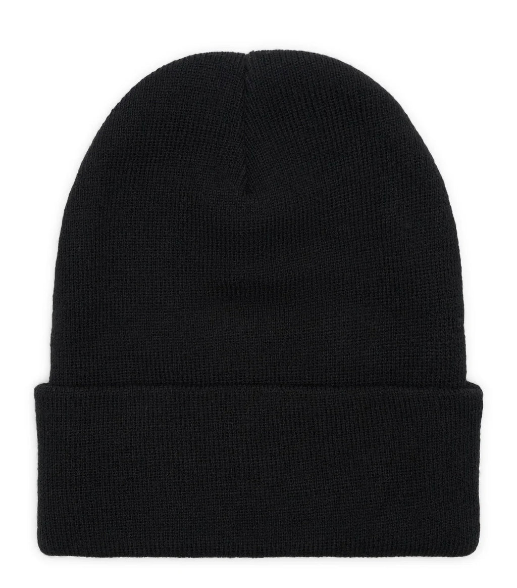 SOMEWHERE Patch Logo Winter Beanie Black