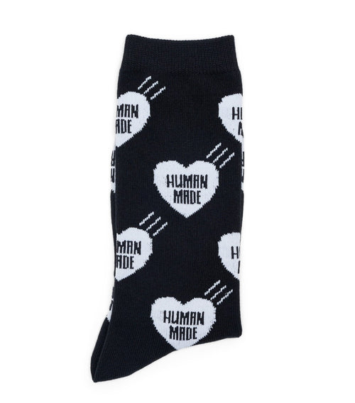 Human Made Heart Socks Black - SOMEWHERE