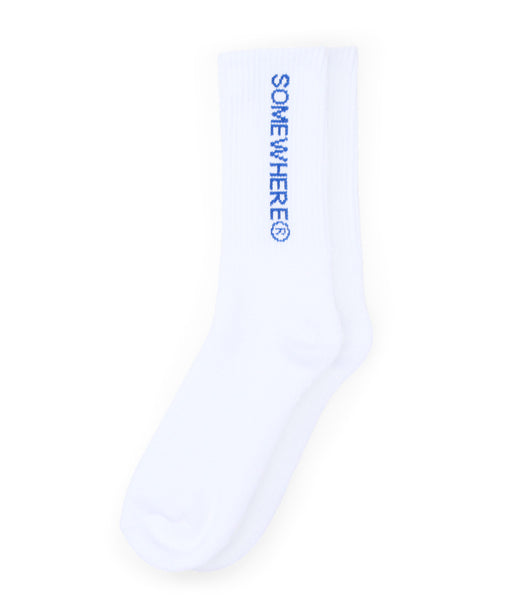 SOMEWHERE Original Crew Socks White