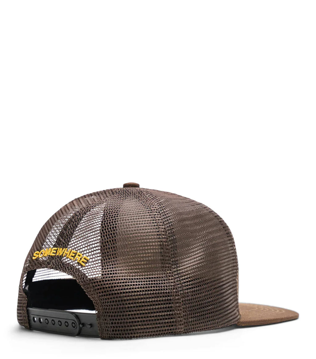 SOMEWHERE Shell Mesh Hat Brown