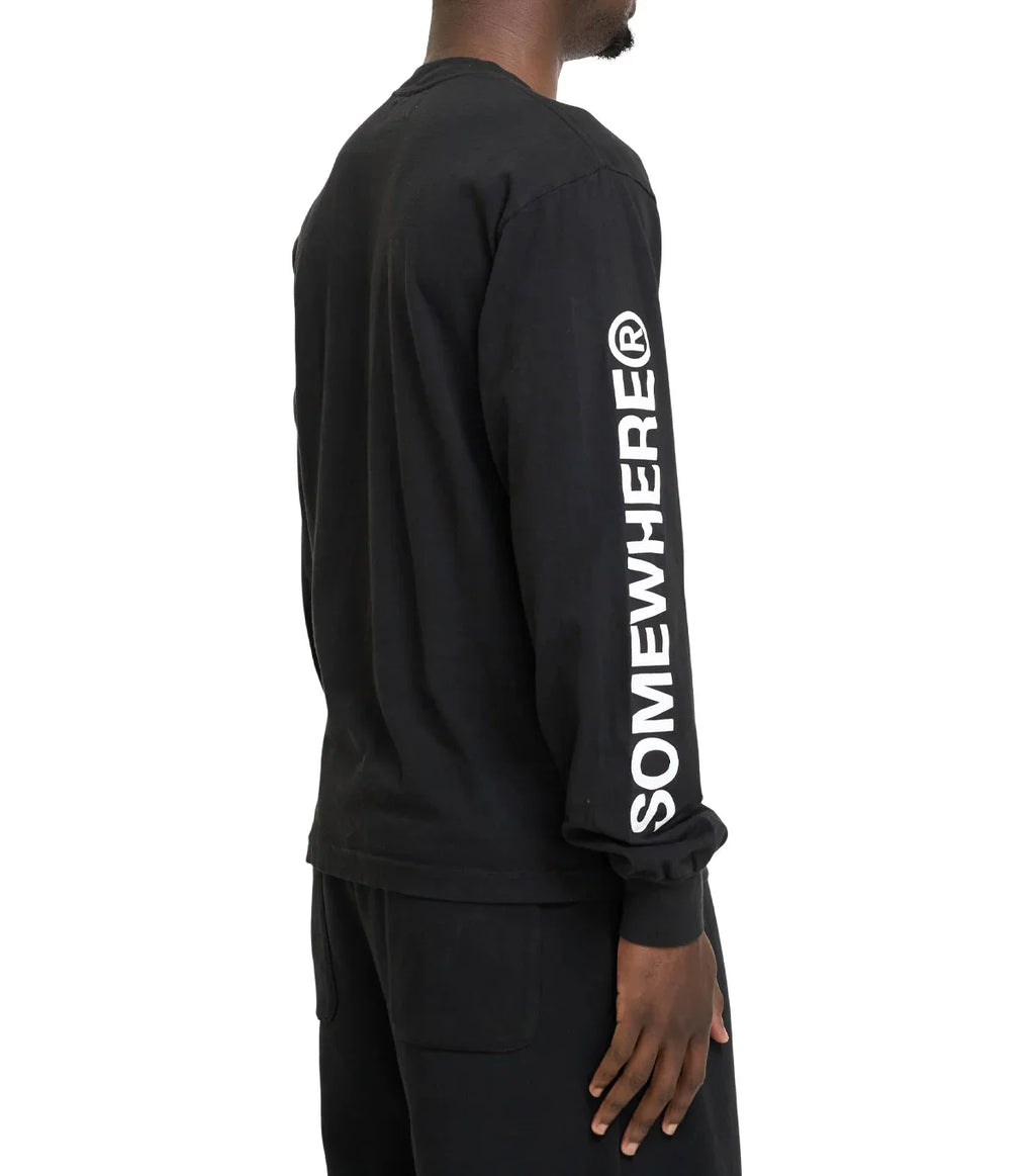 SOMEWHERE Long Sleeve Logo T-Shirt Black