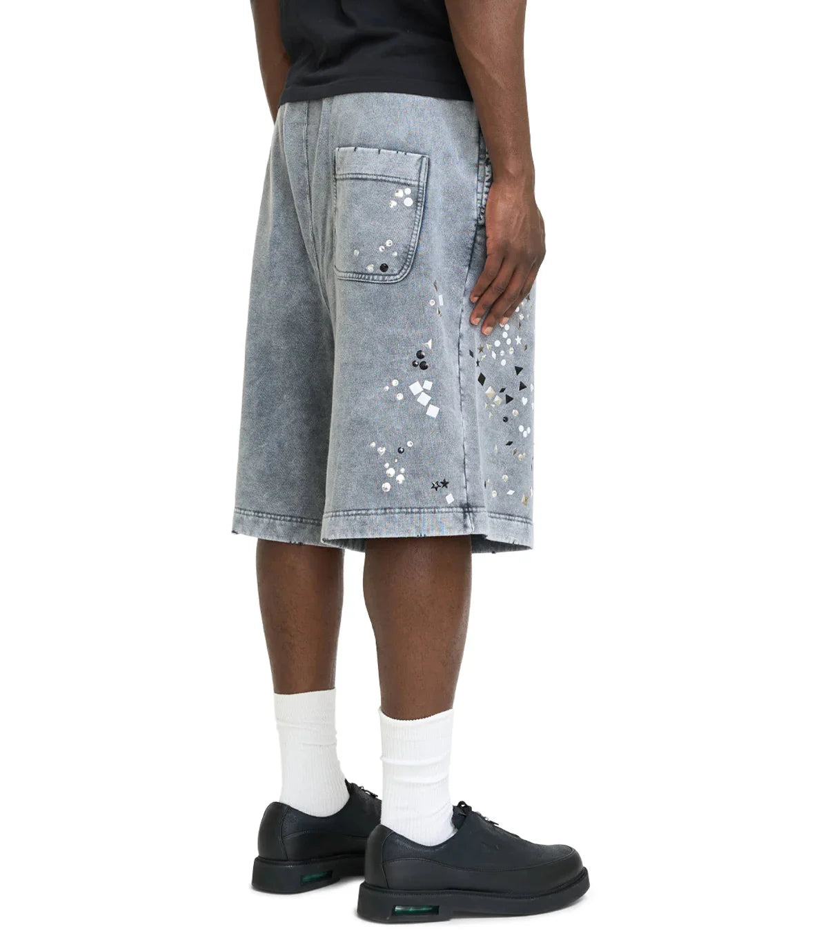 Mihara Yasuhiro Embellished Bleached Shorts Gray