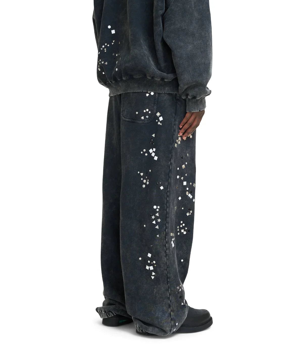 Mihara Yasuhiro Embellished Bleached Pants Black
