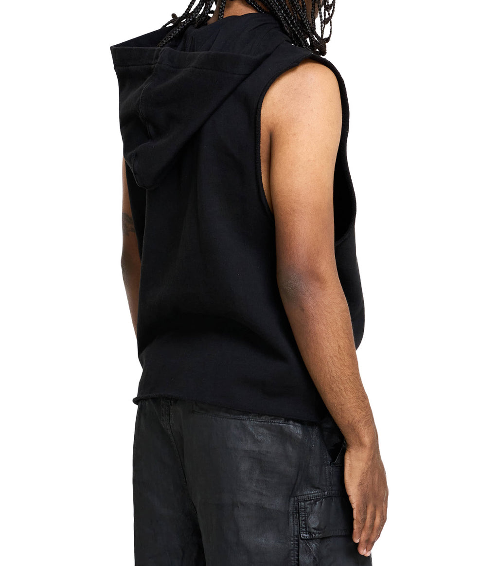 Rick Owens DRKSHDW Top In Felpa Hooded Tunic Black