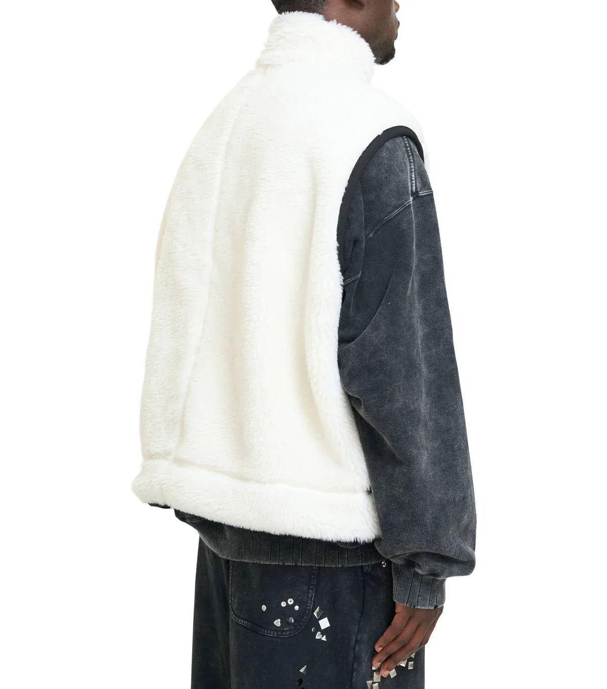 Mihara Yasuhiro Amateur Sewn Wide Back Boa Vest White