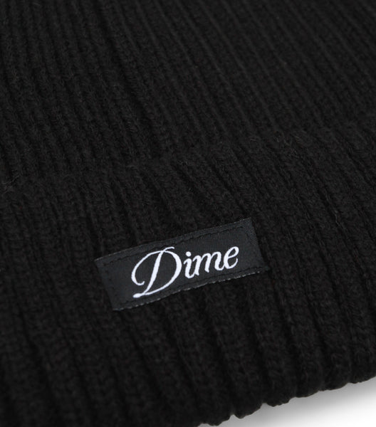 Dime Cursive Fold Beanie Black