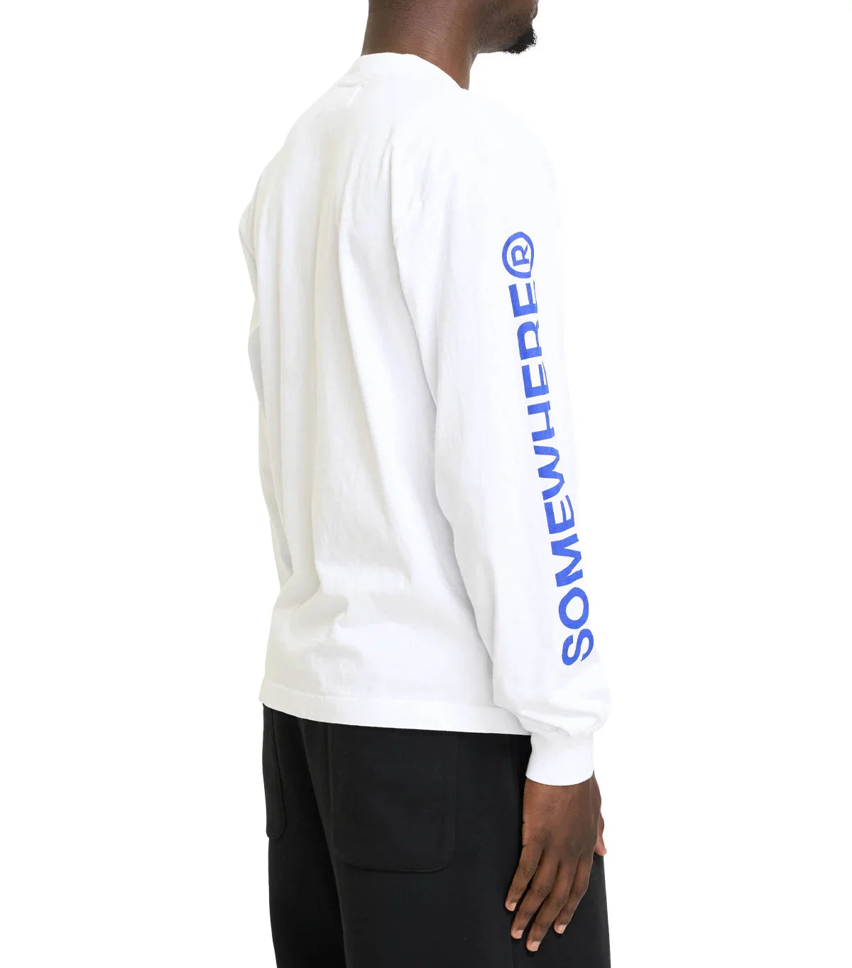 SOMEWHERE Long Sleeve Logo T-Shirt White