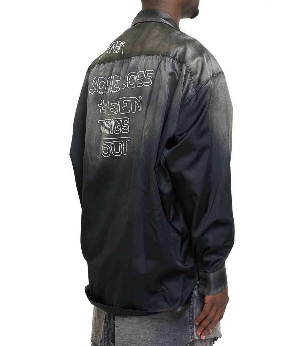 Mihara Yasuhiro Faded Satin Shirt Black