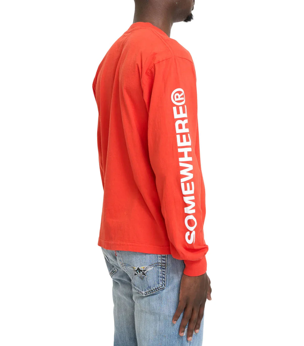 SOMEWHERE Long Sleeve Logo T-Shirt Orange