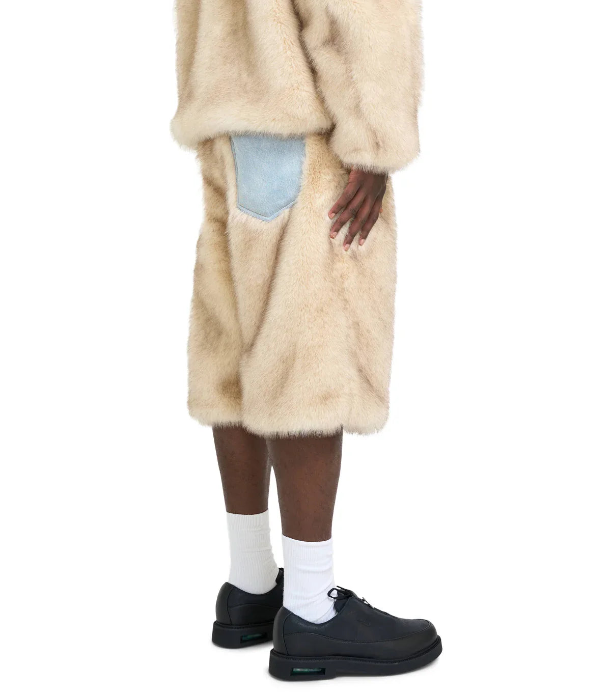 KidSuper Fur Shorts Cream