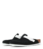 Birkenstock Boston Suede Black White