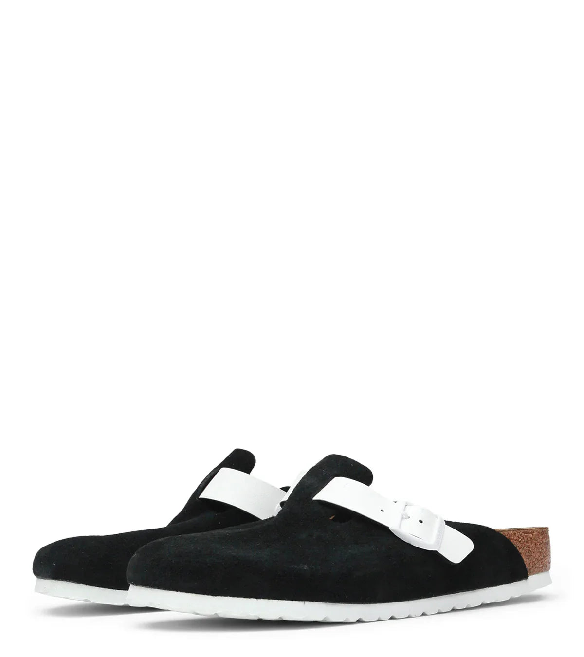 Birkenstock Boston Suede Black White