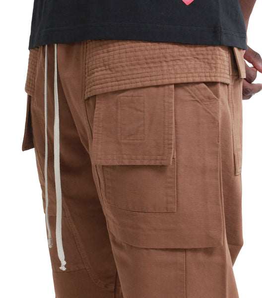 Rick Owens DRKSHDW Creatch Cargo Cropped Drawstring Khaki Brown