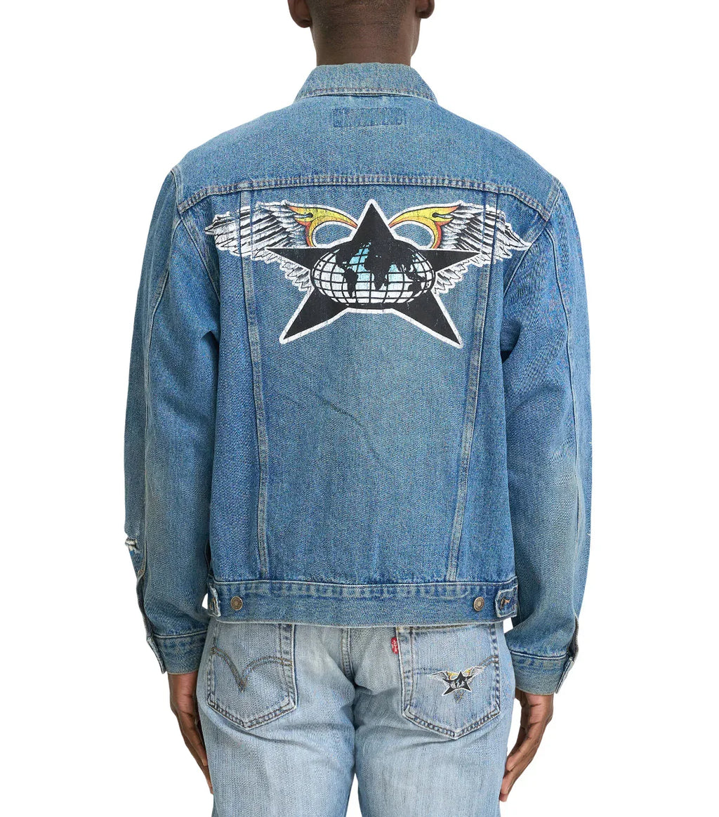 Barriers Denim Studded Jacket Indigo