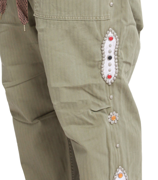 Kapital Sulfur Herringbone Easy Baker Pants(Studs Remake) Khaki