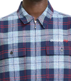 Awake NY Flannel Zip Shirt Blue