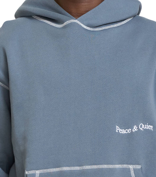 Museum of Peace & Quiet Wordmark Reverse Stitched Hoodie Slate
