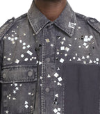 Mihara Yasuhiro Embellished Military Shirts Black