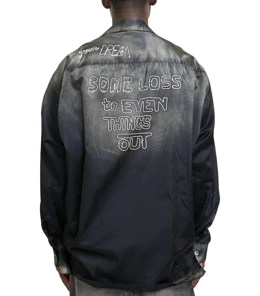 Mihara Yasuhiro Faded Satin Shirt Black