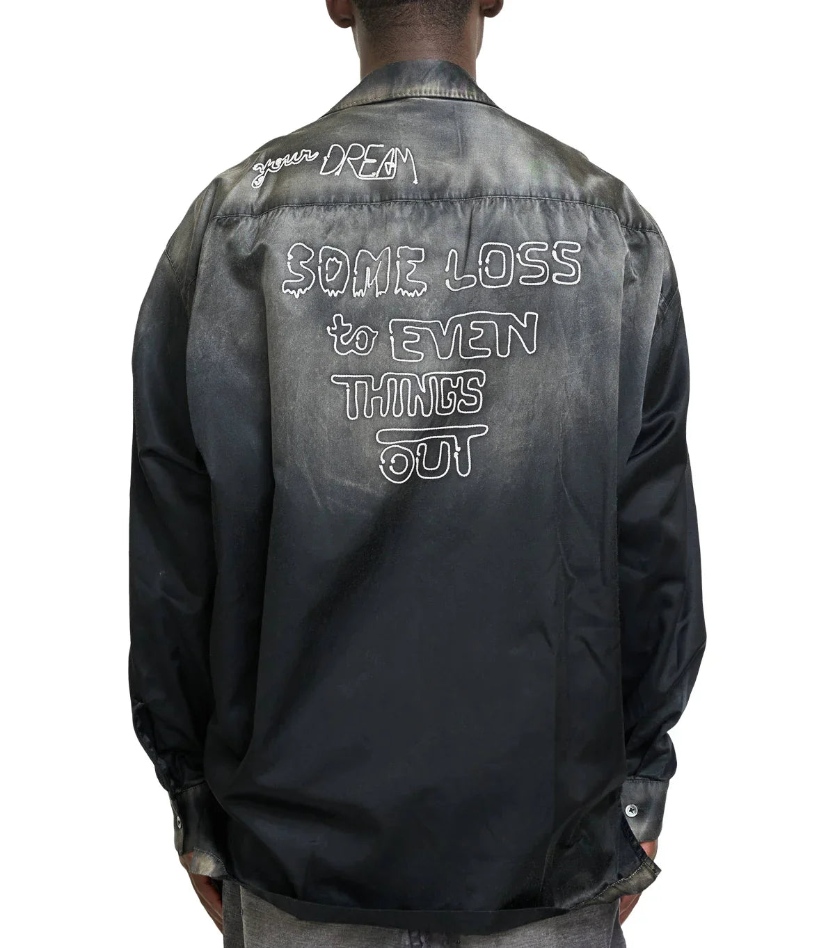 Mihara Yasuhiro Faded Satin Shirt Black