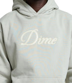 Dime Cursive Hoodie Charcoal Moss