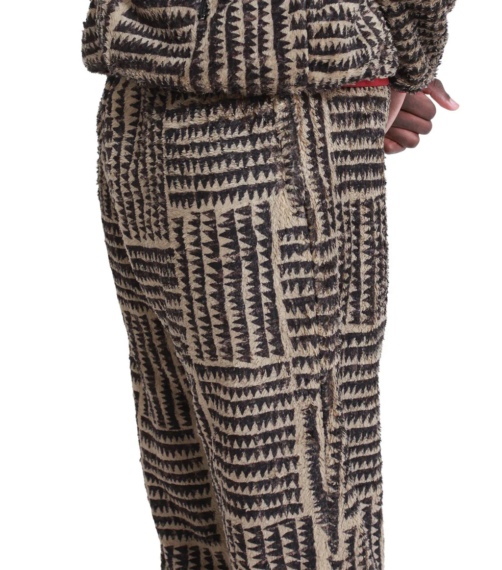 Kapital Hacksaw-Block Fleece Easy Pants Beige