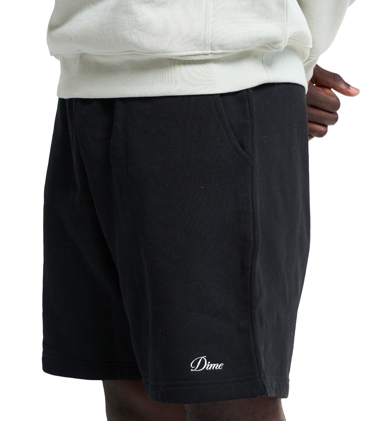 【DIME】 Cursive Small Logo Sweatshorts - Black Dime Cursive Small Logo Sweatshorts Black | SOMEWHERE®
