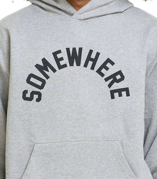 SOMEWHERE Arch Logo Hoodie Heather Grey