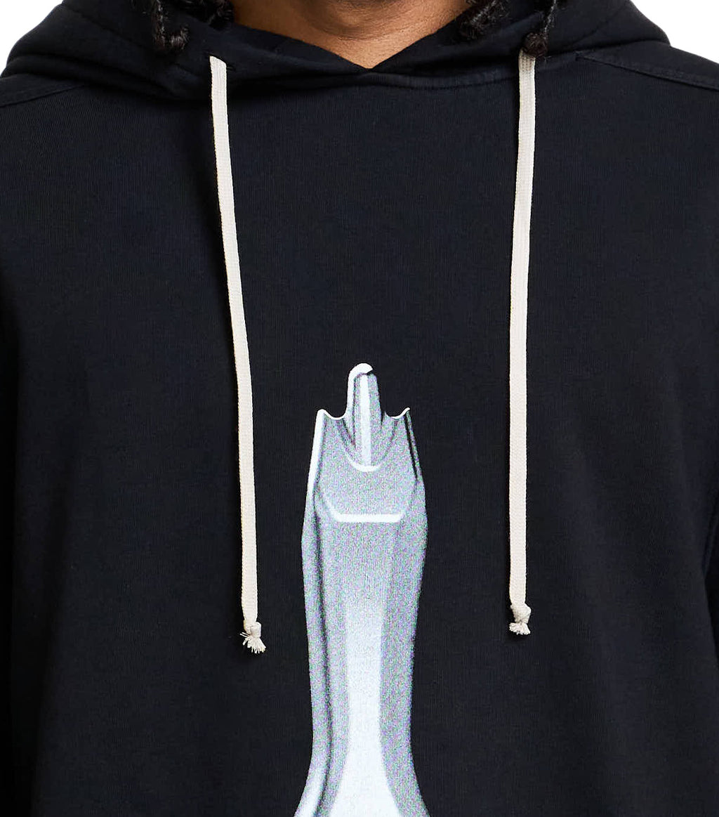 Rick Owens DRKSHDW Felpa Oversized Hoodie Black Milk