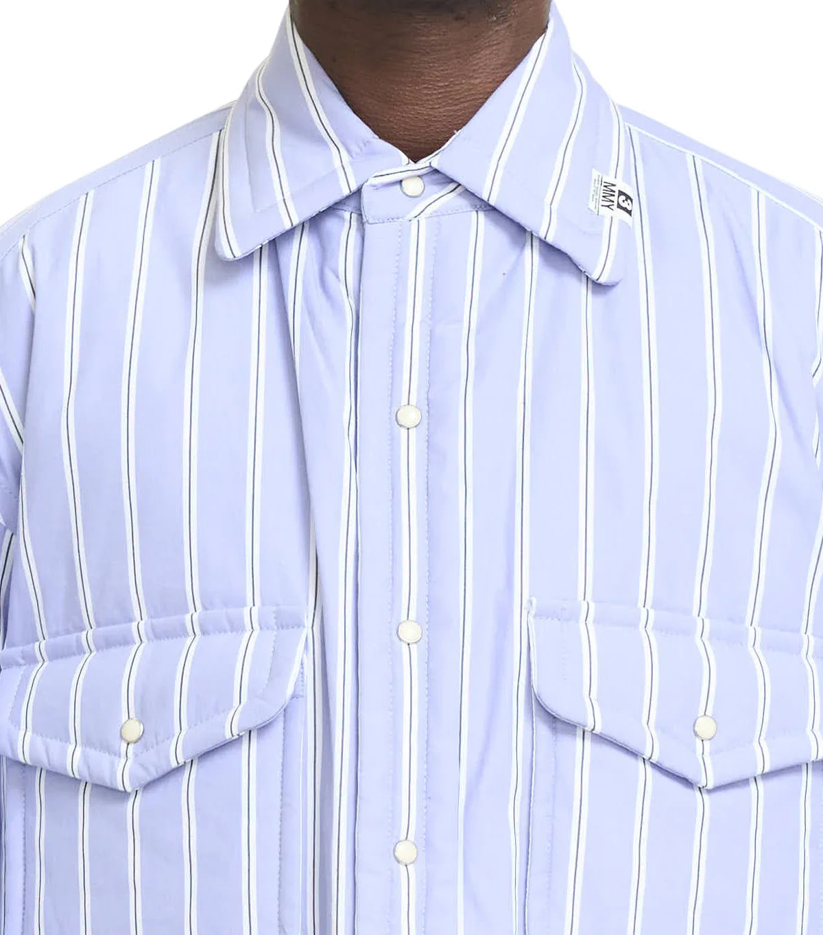 Mihara Yasuhiro Stripe Puffer Shirts Blue