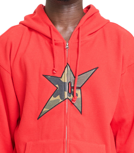 Carpet Company C-Star Thermal Zip Hoodie Red