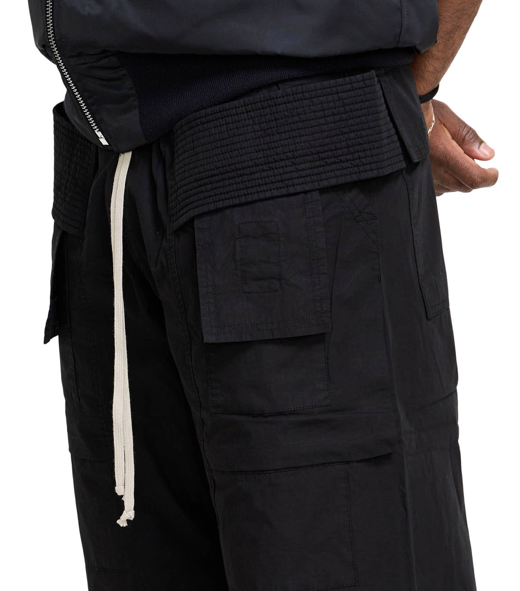 Rick Owens DRKSHDW Pantaloni Creatch Wide Cargo Drawstring Black