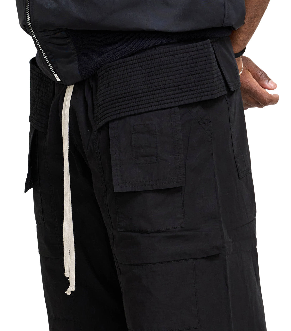 Rick Owens DRKSHDW Pantaloni Creatch Wide Cargo Drawstring Black
