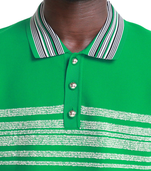 Wales Bonner Dawn Knit Polo Green