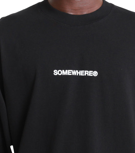 SOMEWHERE Original Logo Long Sleeve T-Shirt Black