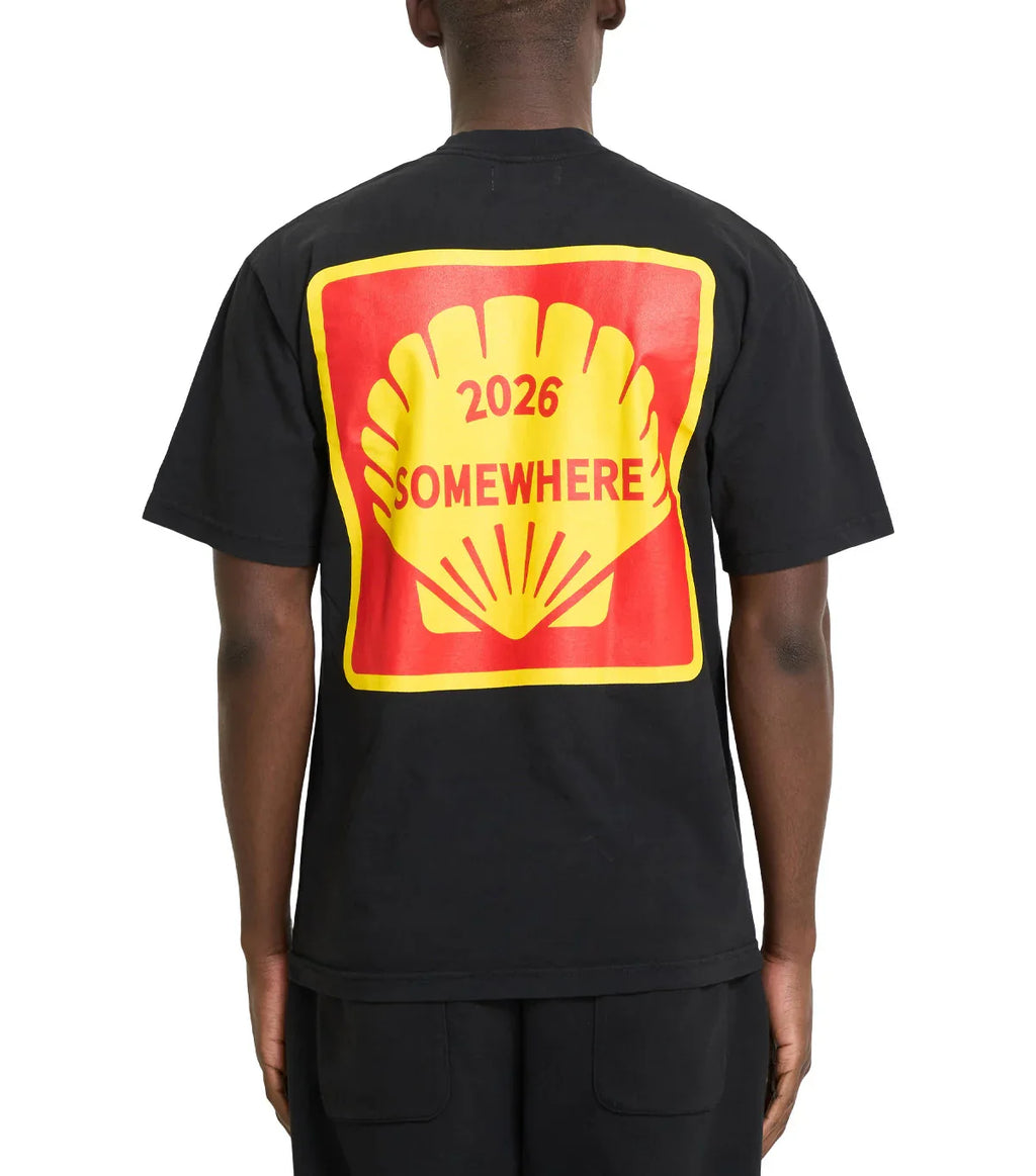 SOMEWHERE Shell T-Shirt Black