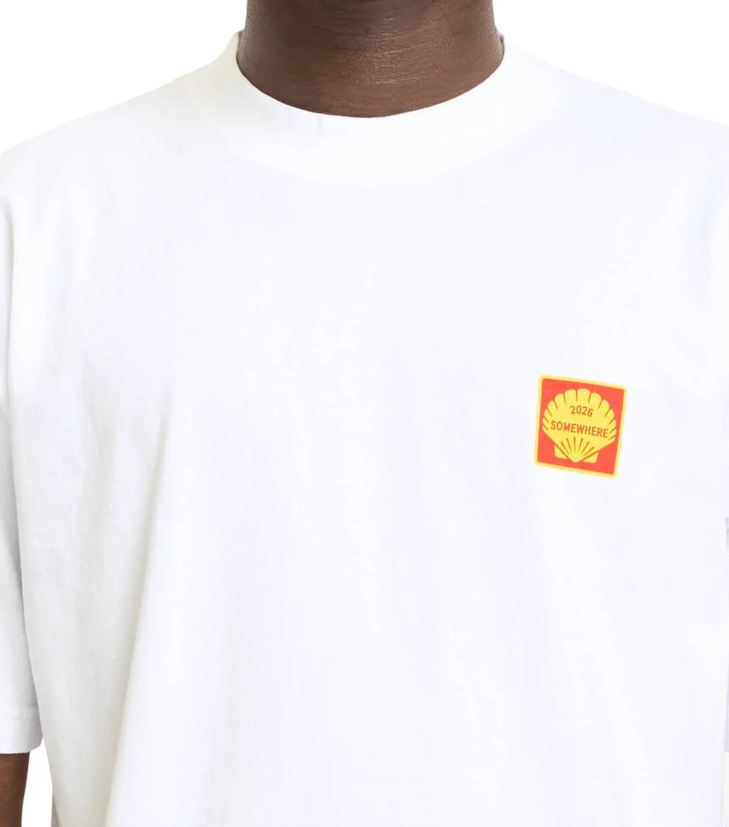 SOMEWHERE Shell T-Shirt White