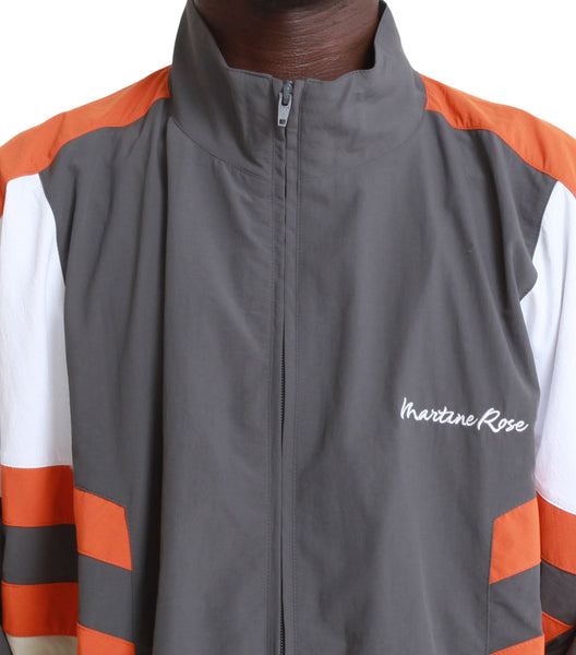 Martine Rose Panelled Track Jacket Grey Orange